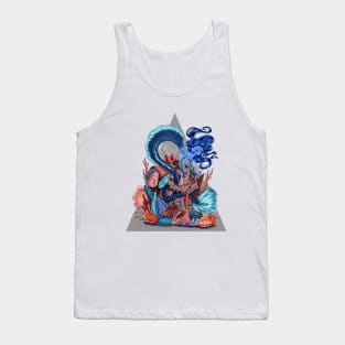 Blue Mermaid Skull Home Tank Top